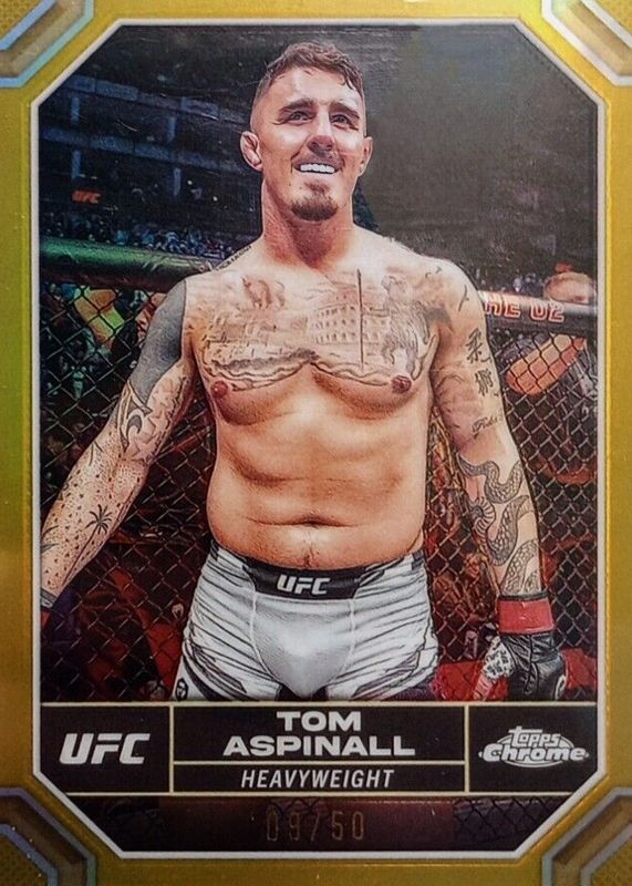 Tom Aspinall 2024 Topps Chrome UFC #187 Gold Refractor /50 PSA 10