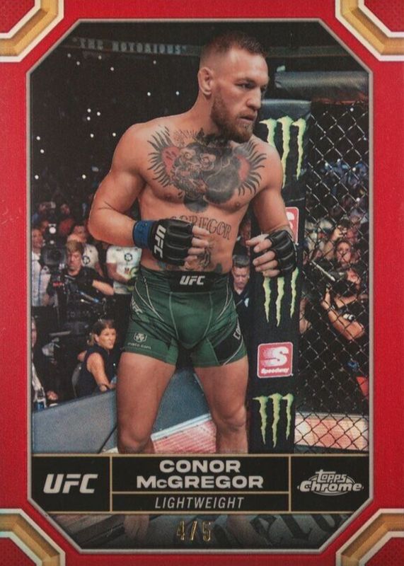 Conor McGregor 2024 Topps Chrome UFC #49 Red Refractor /5 PSA 10