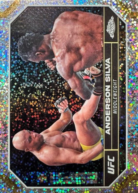 Anderson Silva 2024 Topps Chrome UFC #17 Speckle Refractor /299 PSA 10