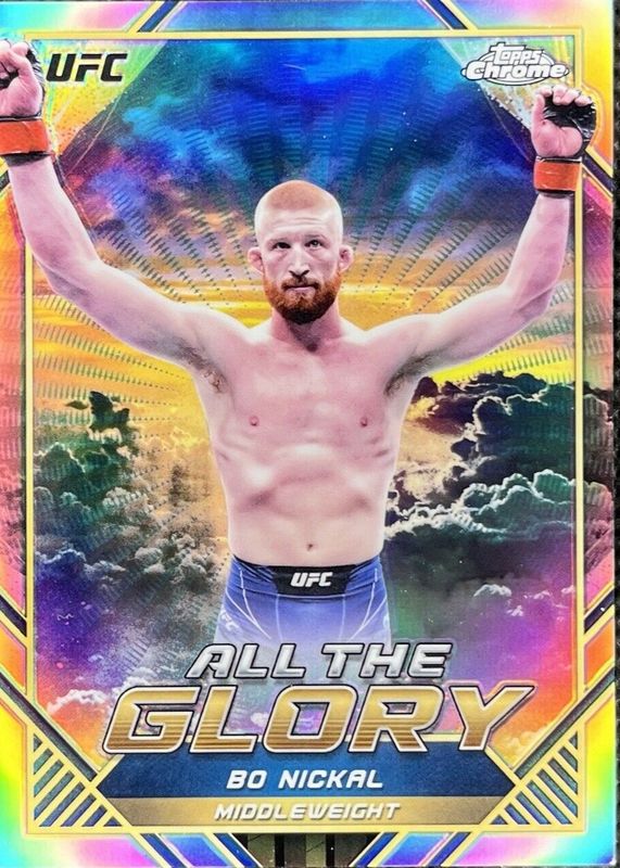 Bo Nickal 2024 Topps Chrome UFC #ATG-2 All the Glory PSA 8