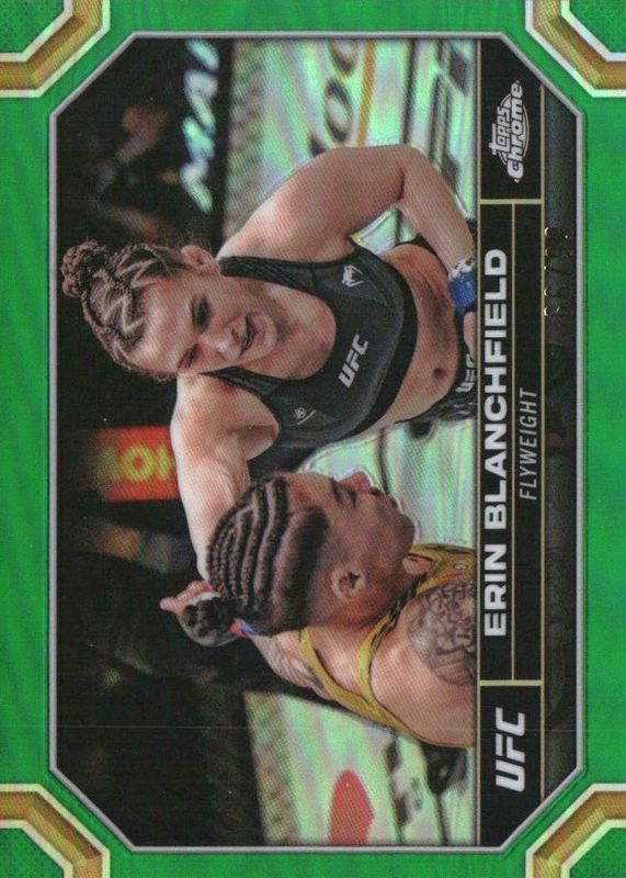 Erin Blanchfield 2024 Topps Chrome UFC #65 Green Refractor /99 PSA 9