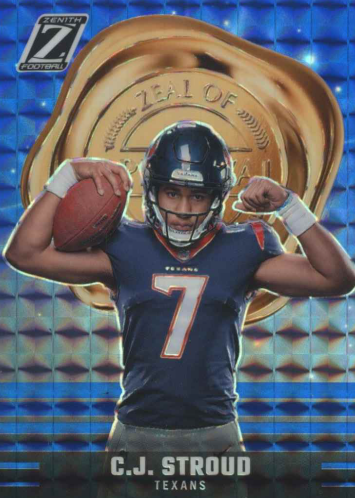 CJ Stroud 2023 Zenith #24 Zeal of Approval - Blue Price Guide