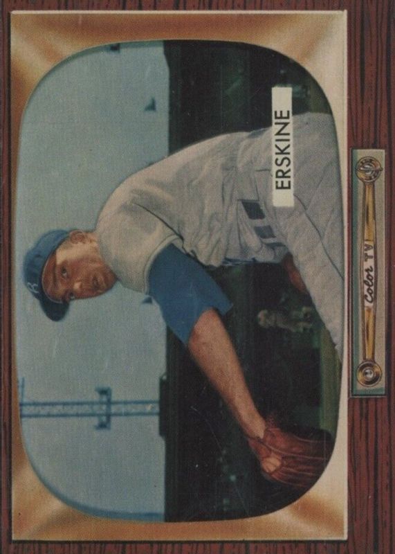 Carl Erskine 1955 Bowman #170 Base SGC 4