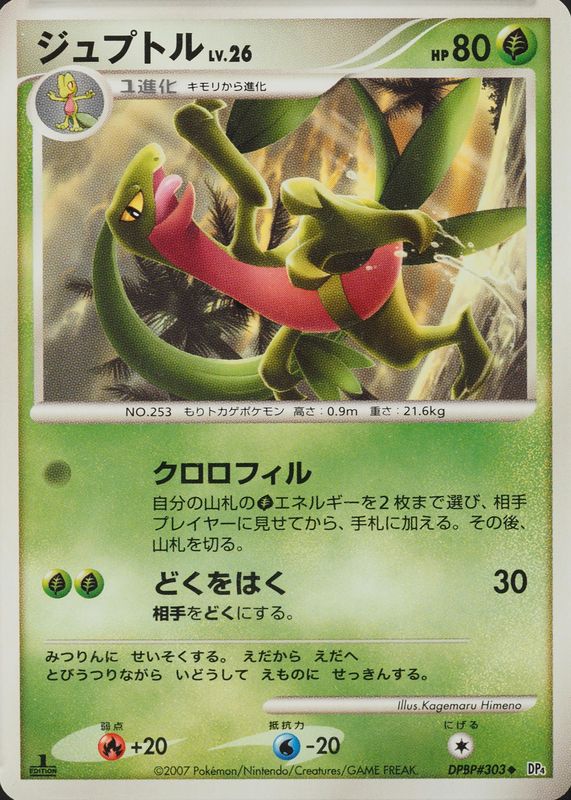 Grovyle 2007 Japanese Diamond & Pearl: Dawn Dash #303 1st Edition RAW TCG (NEAR MINT)