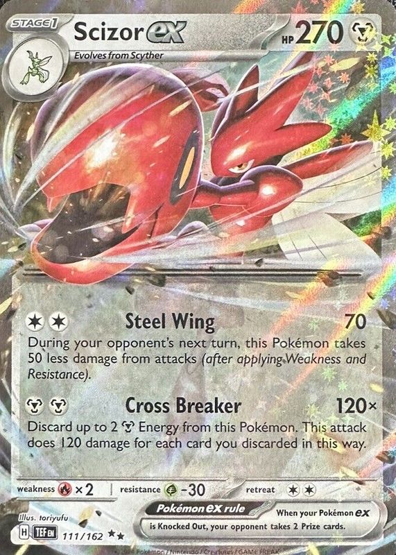Scizor ex 2024 Scarlet & Violet Temporal Forces 111/162 Double Rare