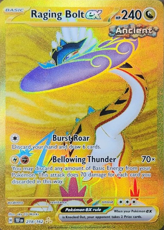 Pokémon Carta Rara: Raging Bolt Ex 208/162 - Forze Temporali, Illustrazione Speciale Olografica