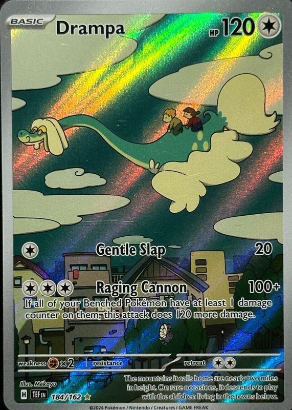 Drampa 2024 Scarlet & Violet: Temporal Forces #184/162 Illustration Rare RAW TCG (NEAR MINT)