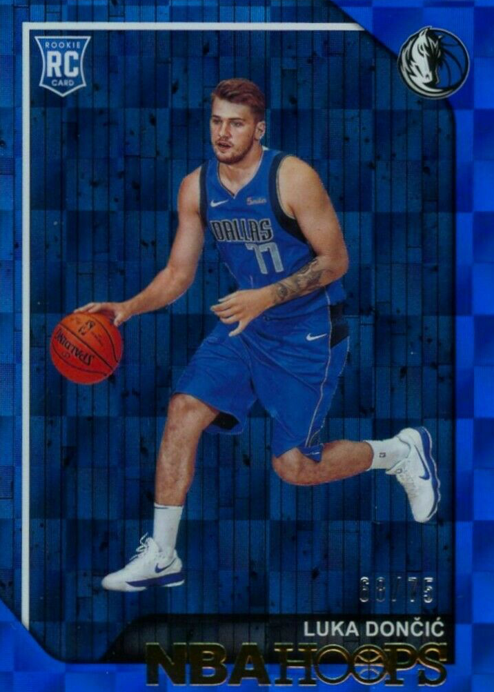 Luka Doncic 2018 Hoops #268 Blue Checkerboard /75 Price Guide 