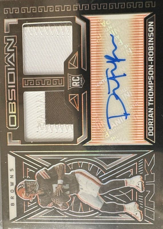 Dorian Thompson-Robinson 2023 Obsidian #232 Rookie Jersey Autographs - Electric Etch Orange /49 RAW