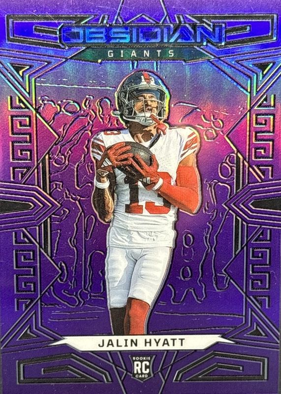 Jalin Hyatt 2023 Obsidian #175 Electric Etch Purple Flood /13 Rookie PSA 10