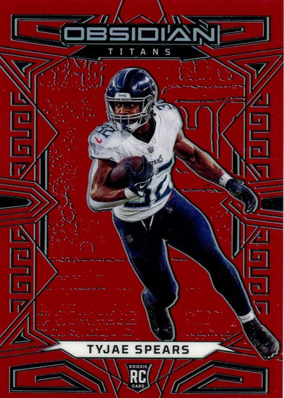 Tyjae Spears 2023 Obsidian #197 Electric Etch Red Flood /90 Rookie PSA 10