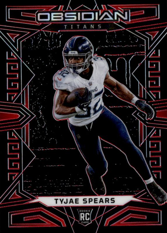 Tyjae Spears 2023 Obsidian #197 Electric Etch Red /8 Rookie PSA 10