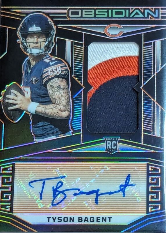 Tyson Bagent 2023 Obsidian #215 Rookie Jersey Autographs - Electric Etch Orange /49 Rookie BGS 9.5