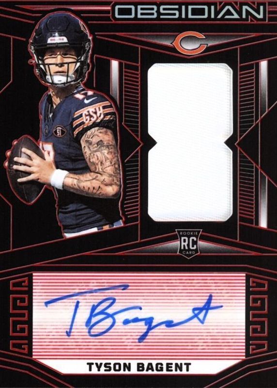 Tyson Bagent 2023 Obsidian #215 Rookie Jersey Autographs - Electric Etch Red /8 Rookie SGC 9.5