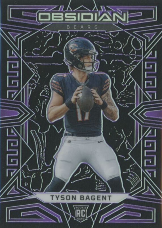 Tyson Bagent 2023 Obsidian #154 Electric Etch Purple /75 Rookie PSA 10