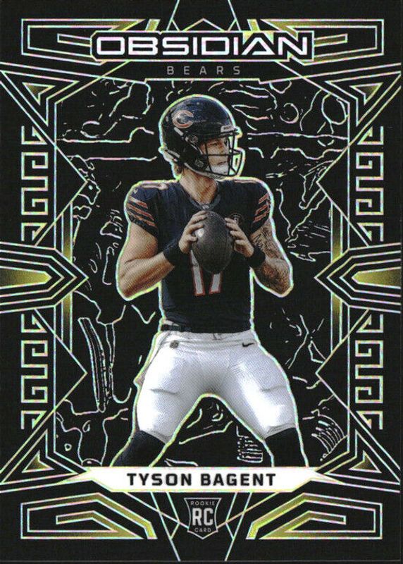 Tyson Bagent 2023 Obsidian #154 Electric Etch Yellow /10 Rookie SGC 9.5