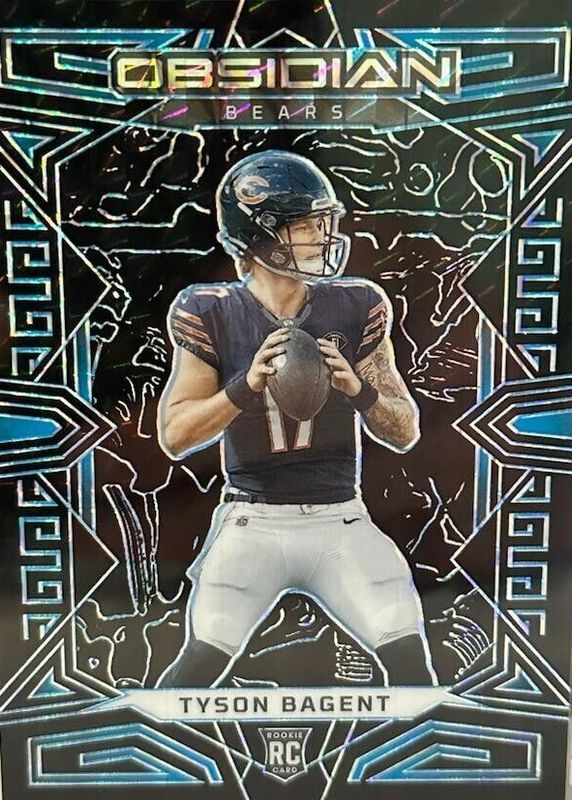 Tyson Bagent 2023 Obsidian #154 Electric Etch Blue Finite /1 Rookie PSA 10