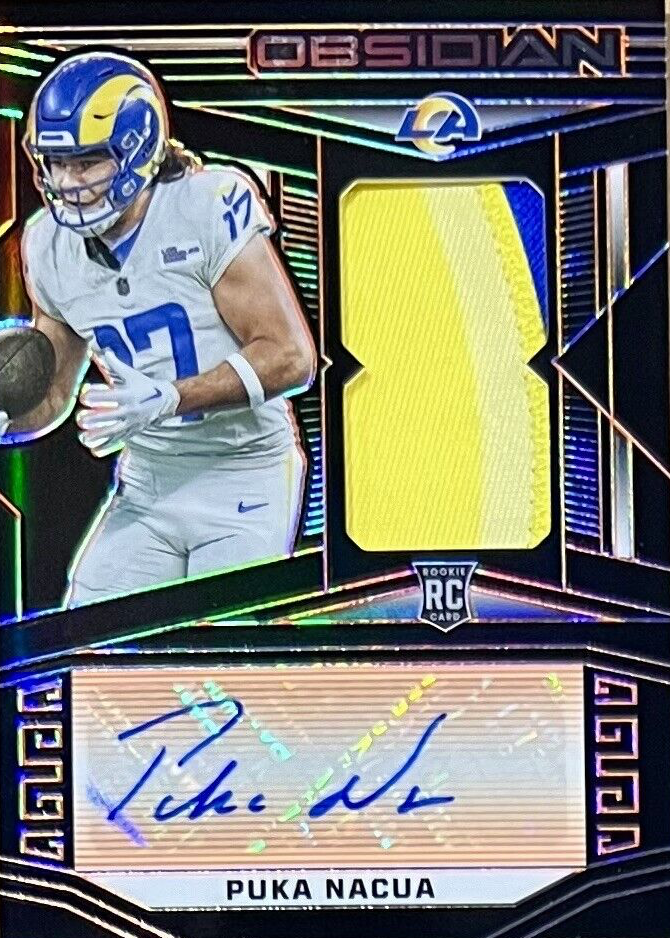 Puka Nacua 2023 Obsidian #216 Rookie Jersey Autographs - Electric