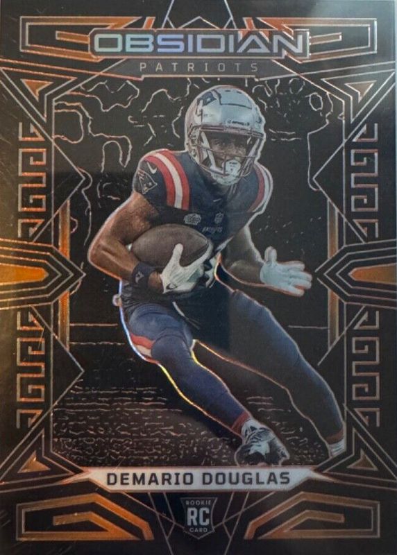 DeMario Douglas 2023 Obsidian #169 Electric Etch Orange /49 Rookie RAW