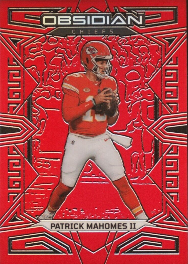 Patrick Mahomes II 2023 Obsidian #49 Electric Etch Red Flood /90