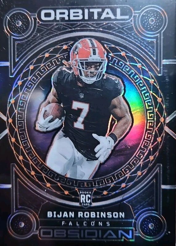 Bijan Robinson 2023 Obsidian #1 Orbital - Electric Etch Orange /65 Rookie SGC 10