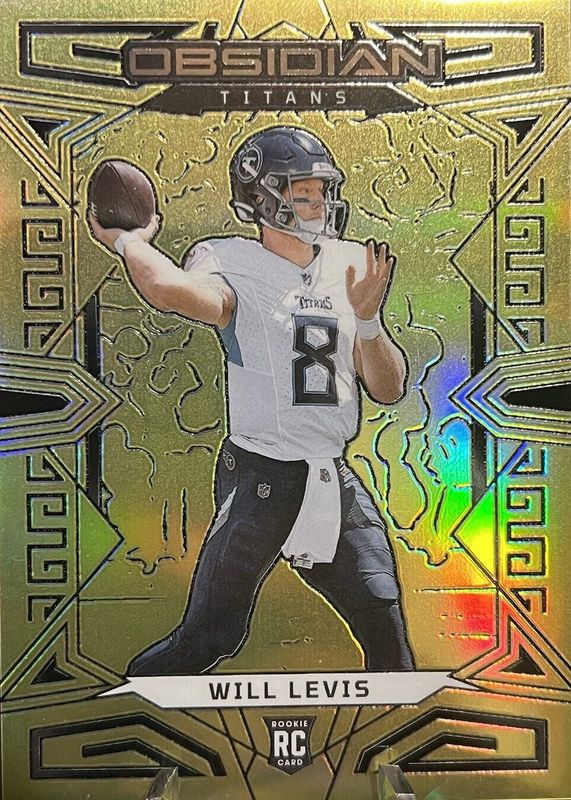 Will Levis 2023 Obsidian #196 Electric Etch Gold Flood /10 Rookie PSA 10