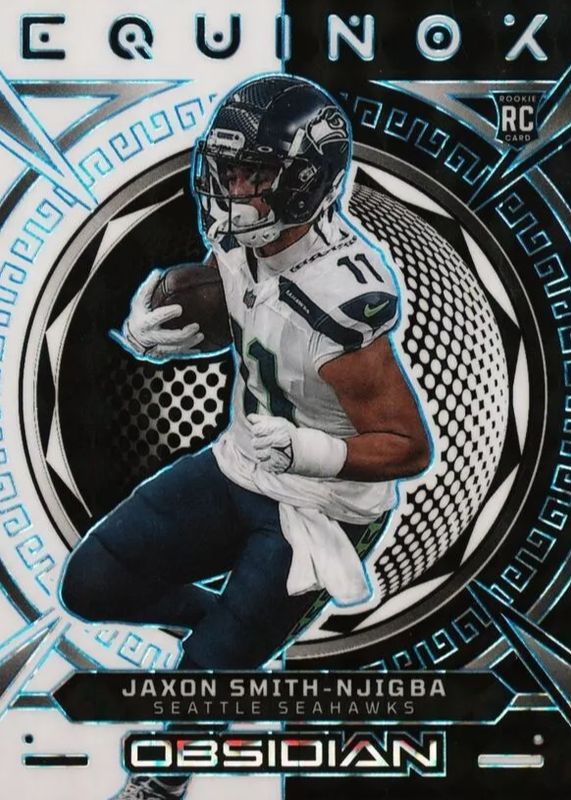 Jaxon Smith-Njigba 2023 Obsidian #22 Equinox - Electric Etch Blue Finite /1 Rookie PSA 10