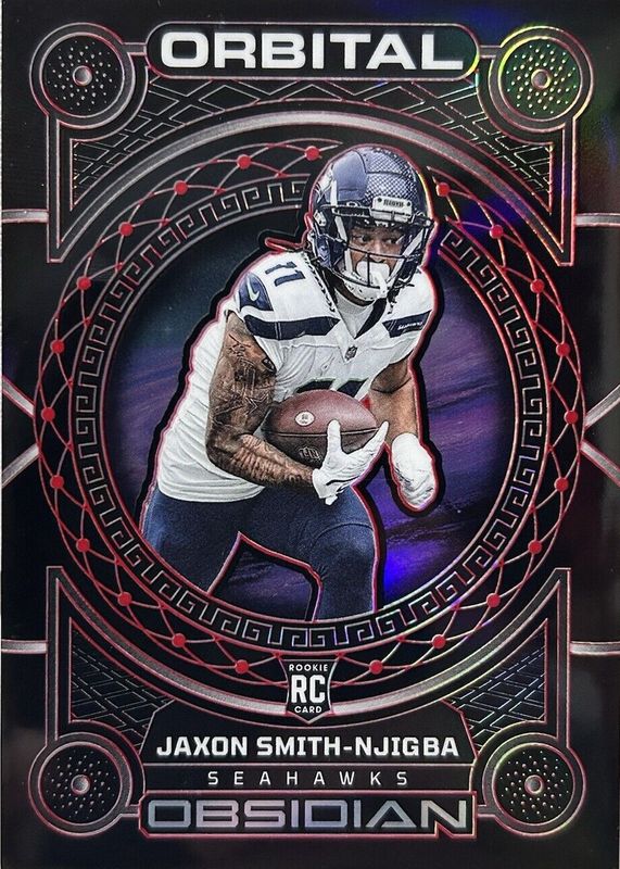 Jaxon Smith-Njigba 2023 Obsidian #21 Orbital - Electric Etch Red /10 Rookie SGC 9.5