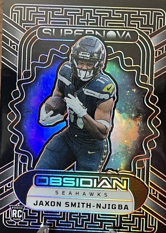 Jaxon Smith-Njigba 2023 Obsidian #16 Supernova - Electric Etch Orange /65 Rookie SGC 10