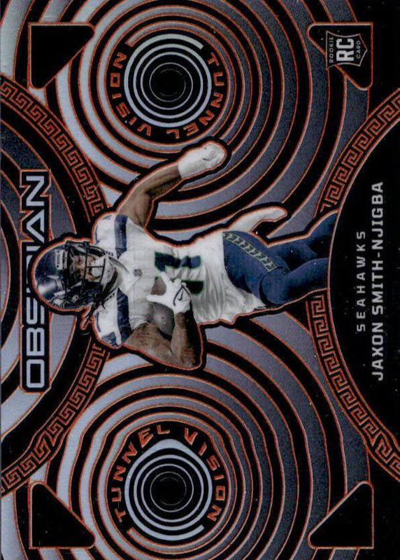 Jaxon Smith-Njigba 2023 Obsidian #8 Tunnel Vision - Electric Etch Orange /65 Rookie PSA 10