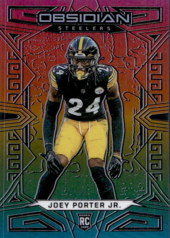 Joey Porter Jr. 2023 Obsidian #183 Electric Etch Neon Flood /3 Rookie RAW