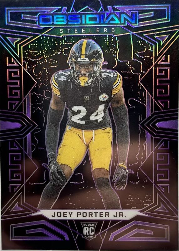 Joey Porter Jr. 2023 Obsidian #183 Electric Etch Purple /75 Rookie RAW