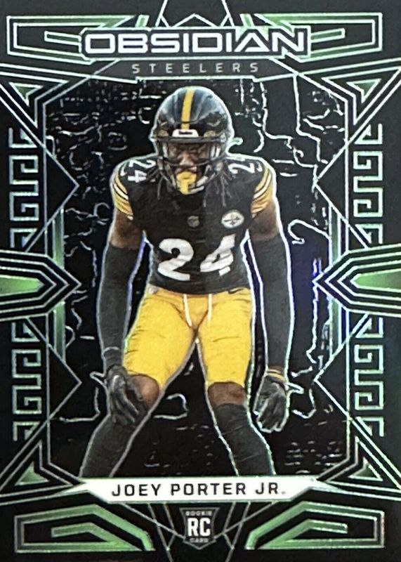 Joey Porter Jr. 2023 Obsidian #183 Electric Etch Green /25 Rookie RAW