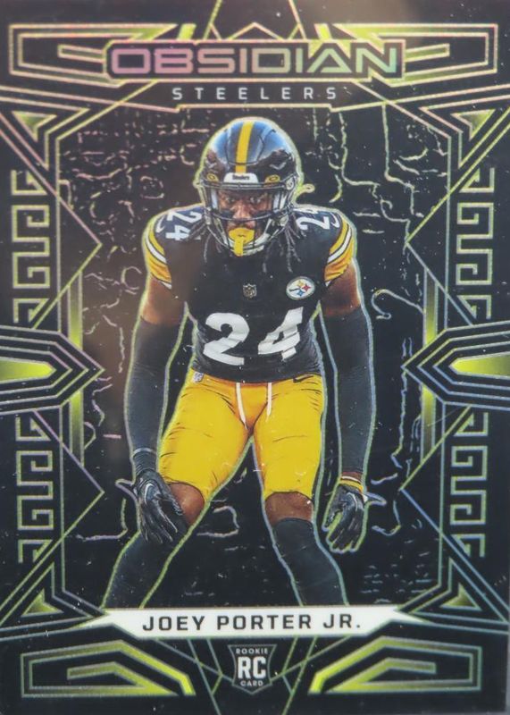 Joey Porter Jr. 2023 Obsidian #183 Electric Etch Yellow /10 Rookie RAW