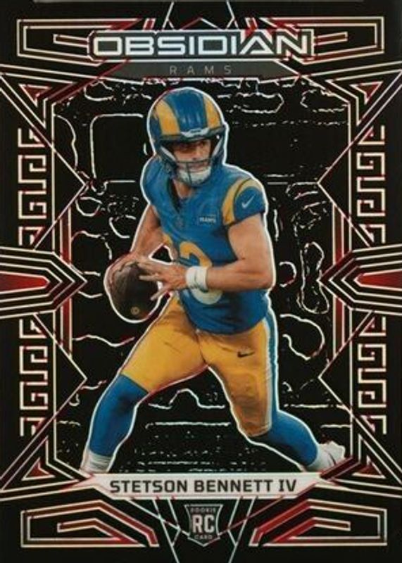 Stetson Bennett IV 2023 Obsidian #155 Electric Etch Red /8 Rookie PSA 10