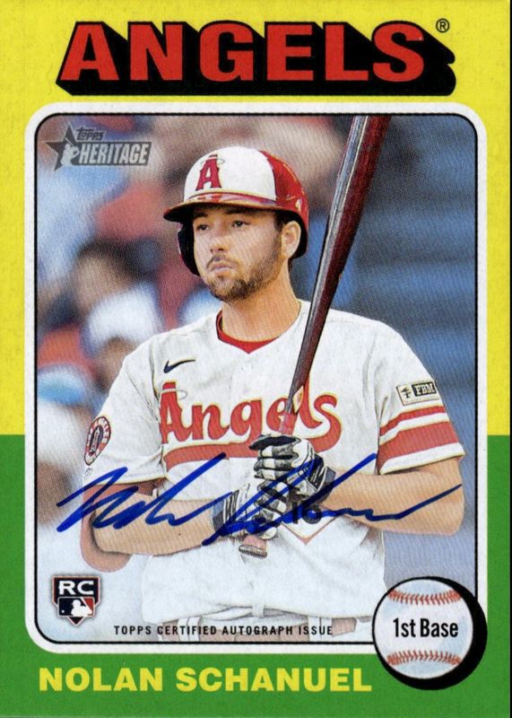 Nolan Schanuel 2024 Topps Heritage #ROA-NS Real One Autographs Rookie RAW