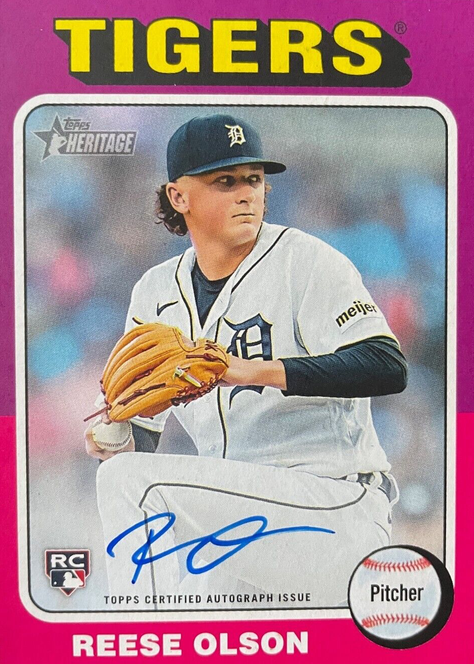 Reese Olson 2024 Topps Heritage #ROA-RO Real One Autographs Price 