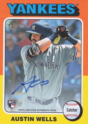 Austin Wells 2024 Topps Chrome Black #CBA-AW Autographs Price 