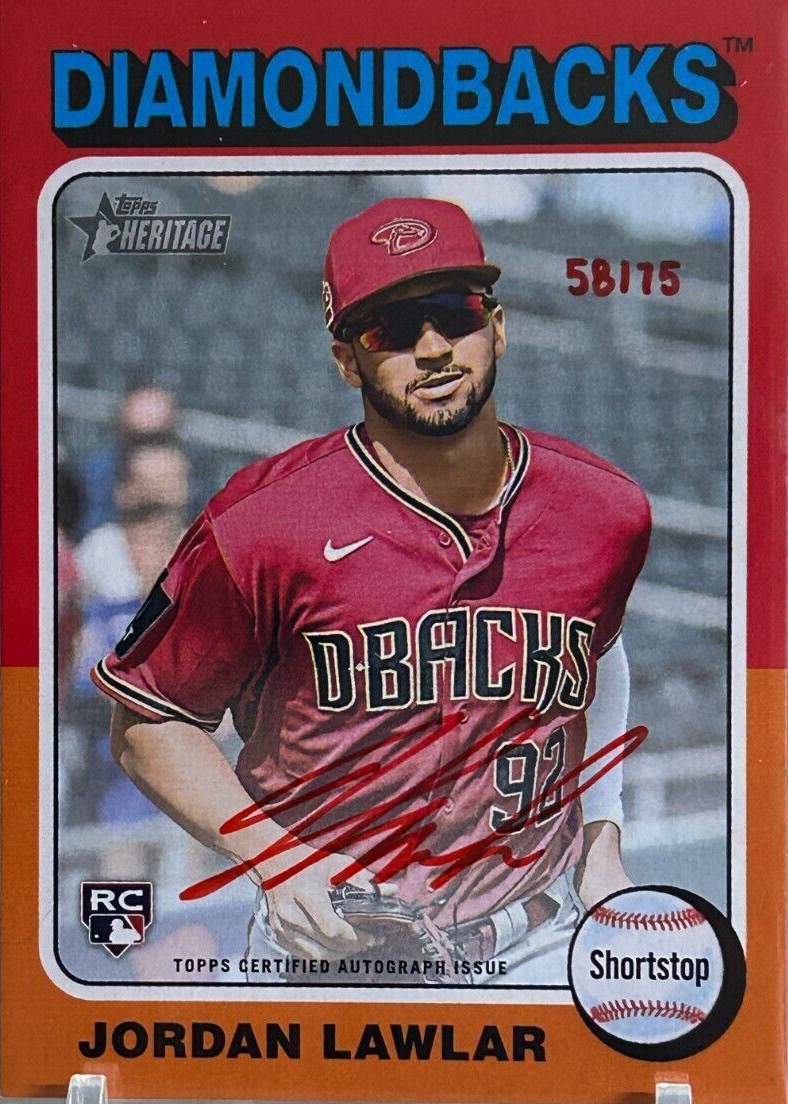 Jordan Lawlar 2024 Topps Heritage #ROA-JLA Real One