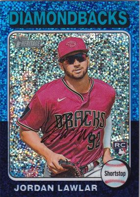 2024 Topps Heritage #429 Chrome - Blue Sparkle Refractor