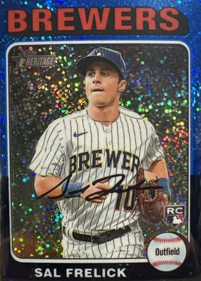 2024 Topps Heritage #451 Chrome - Blue Sparkle Refractor
