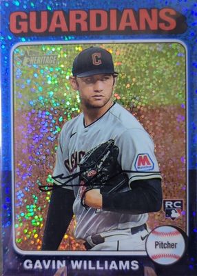2024 Topps Heritage #489 Chrome - Blue Sparkle Refractor