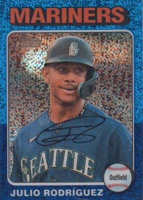 2024 Topps Heritage #286 Chrome - Blue Sparkle Refractor