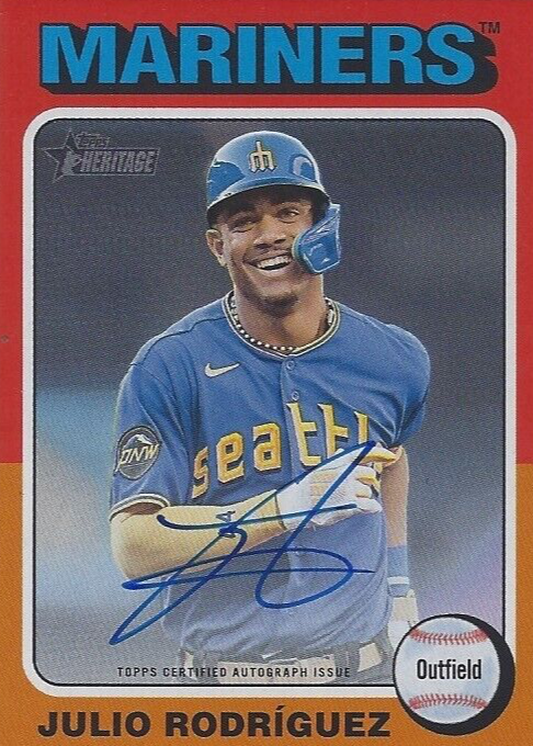 Julio Rodriguez 2024 Topps Heritage #ROA-JR Real One Autographs
