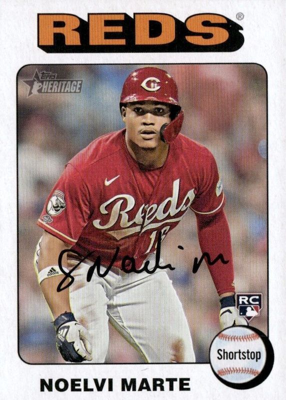 Noelvi Marte 2024 Topps Heritage #301 White Border Rookie RAW