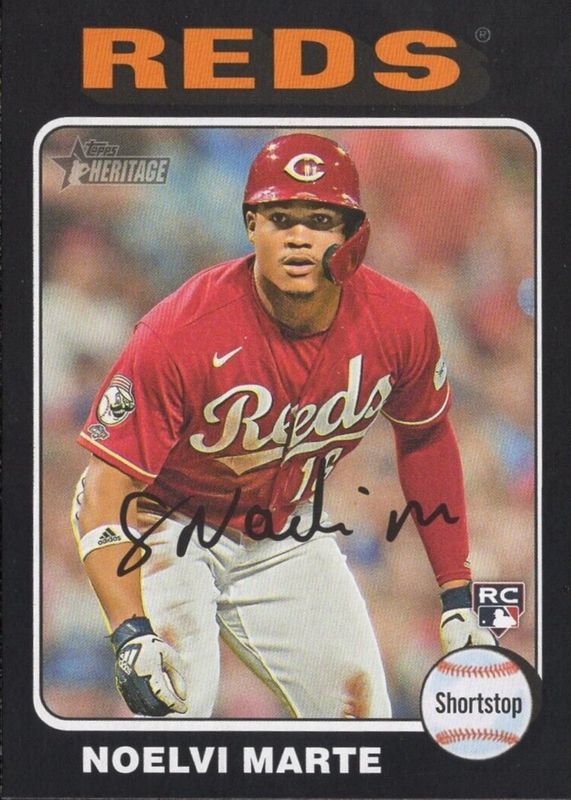 Noelvi Marte 2024 Topps Heritage #301 Black Border Rookie RAW