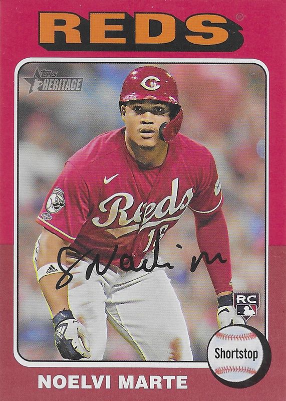 Noelvi Marte 2024 Topps Heritage #301 Red Border Rookie RAW