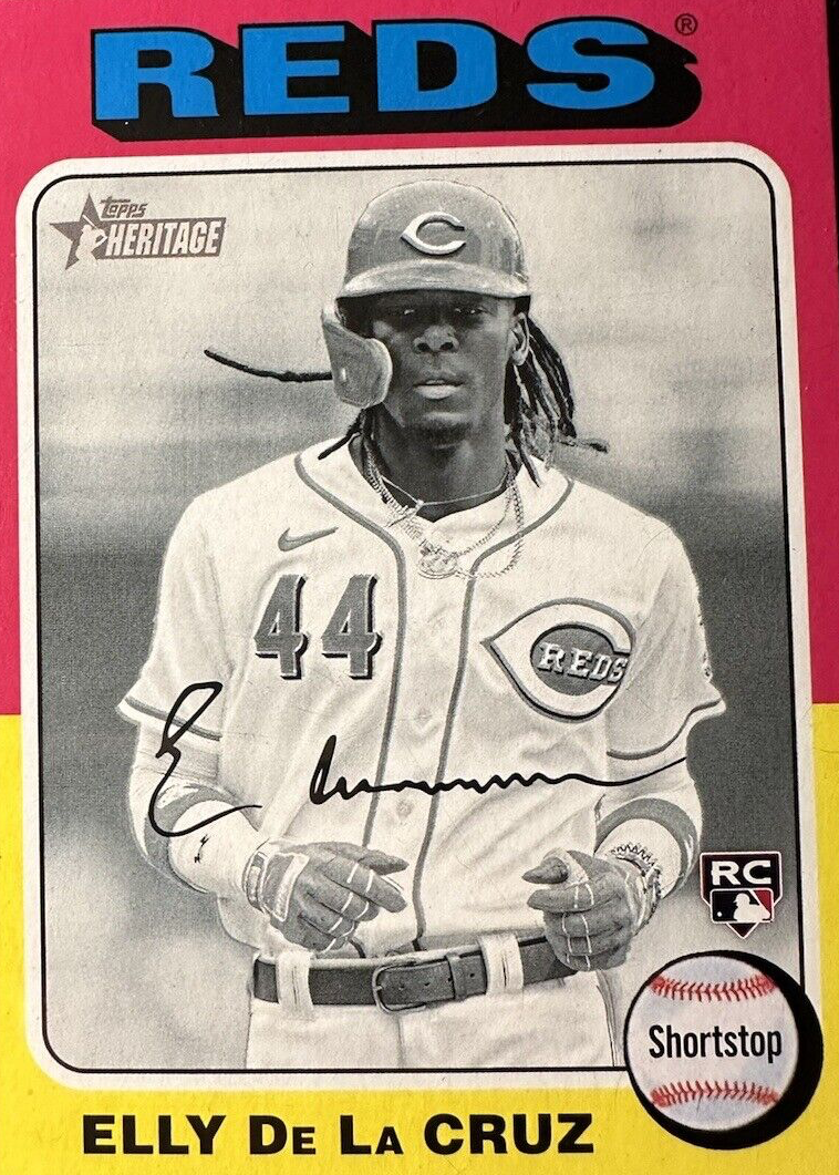 Elly De La Cruz 2024 Topps Heritage #473 Black & White Image