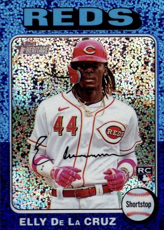 2024 Topps Heritage #473 Chrome - Blue Sparkle Refractor