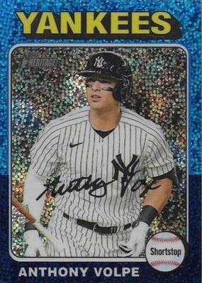 2024 Topps Heritage #282 Chrome - Blue Sparkle Refractor